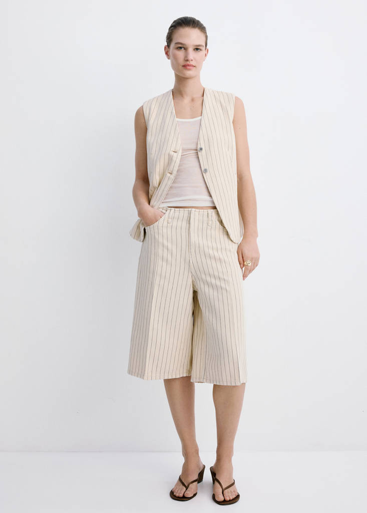 Pinstriped suit vest vanilla - Women - XS - MANGO | Mango (US/MX/AU)