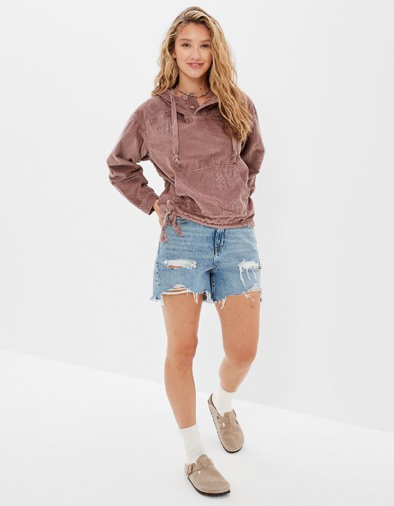 AE Oversized Corduroy Hoodie | American Eagle Outfitters (US & CA)
