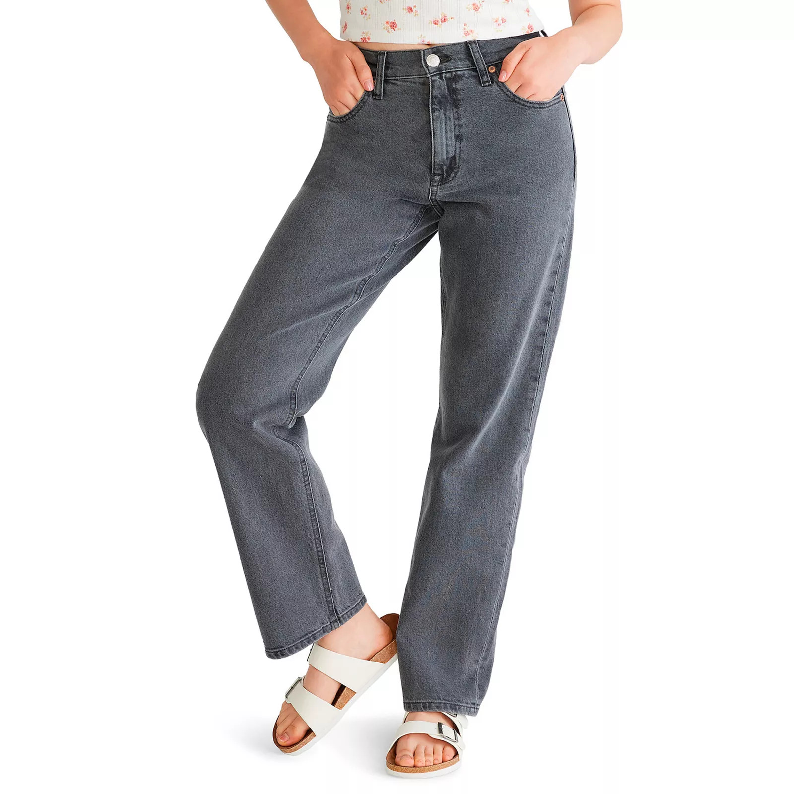 Juniors’ Aeropostale Gray Wash High-Rise Baggy Jeans, Girl's, Size: 2, Grey Wash | Kohl's
