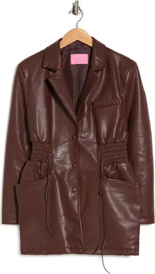 AZALEA WANG Faux Leather Smocked Waist Blazer Jacket | Nordstromrack | Nordstrom Rack