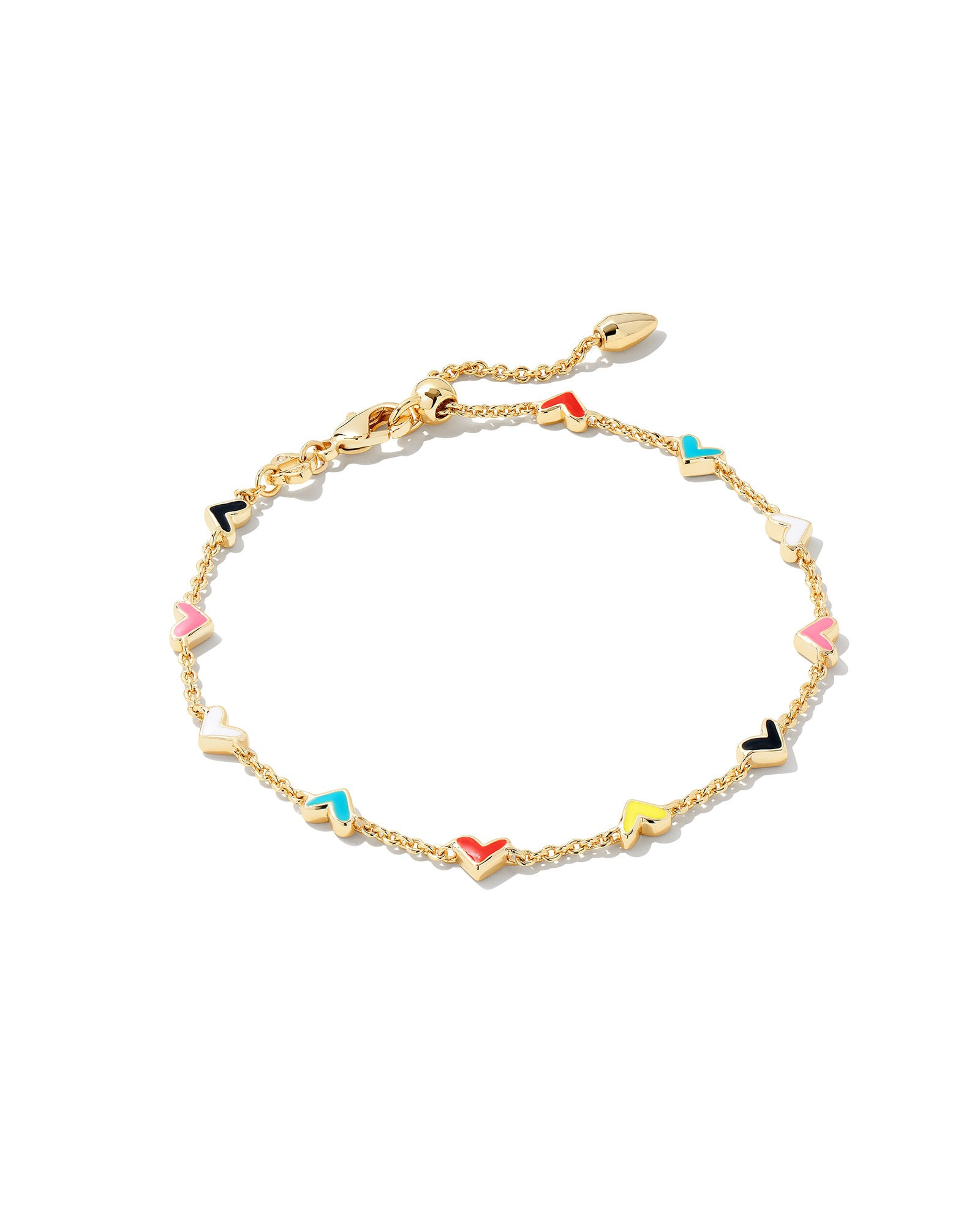 Kendra Scott Haven Heart Gold Chain Bracelet in Multi Mix | Enamel | Kendra Scott