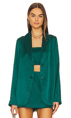 Clurb Crop Top in Emerald Beading | Green Crop Top Emerald Green Blazer Set Outfit Fall Winter Tops | Revolve Clothing (Global)