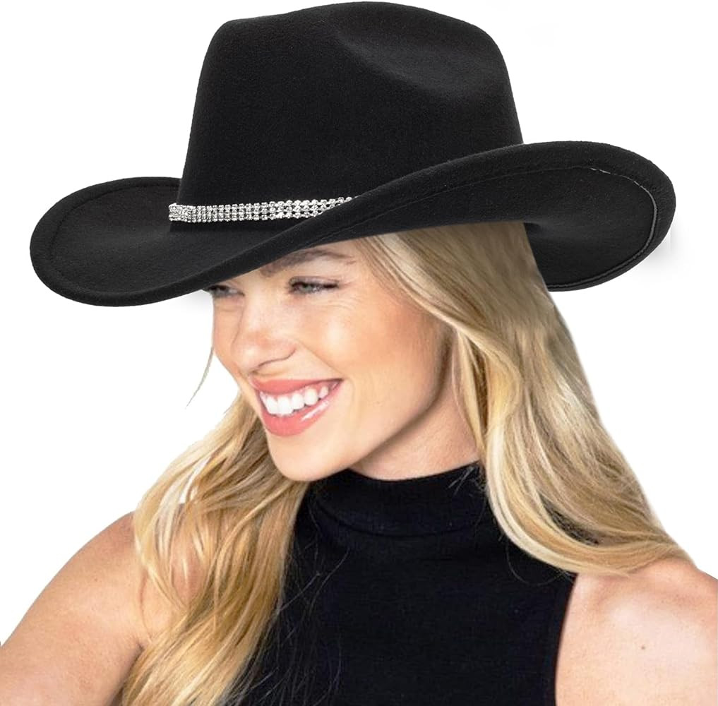 Vintage Western Cowboy Hat for Men Outback Cowgirl Hat Rode Felt Fedora Gus Hat Women M/L | Amazon (US)