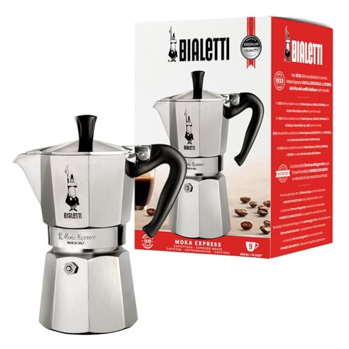 Bialetti - Moka Express: Iconic Stovetop Espresso Maker, Makes Real Italian Coffee, Moka Pot 9 Cups (14 Oz - 420 Ml), Aluminium, Silver | Amazon (US)