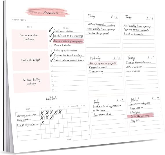 Lamare Weekly Planner Notepad – Premium Undated Weekly To Do List Notepad | Amazon (US)
