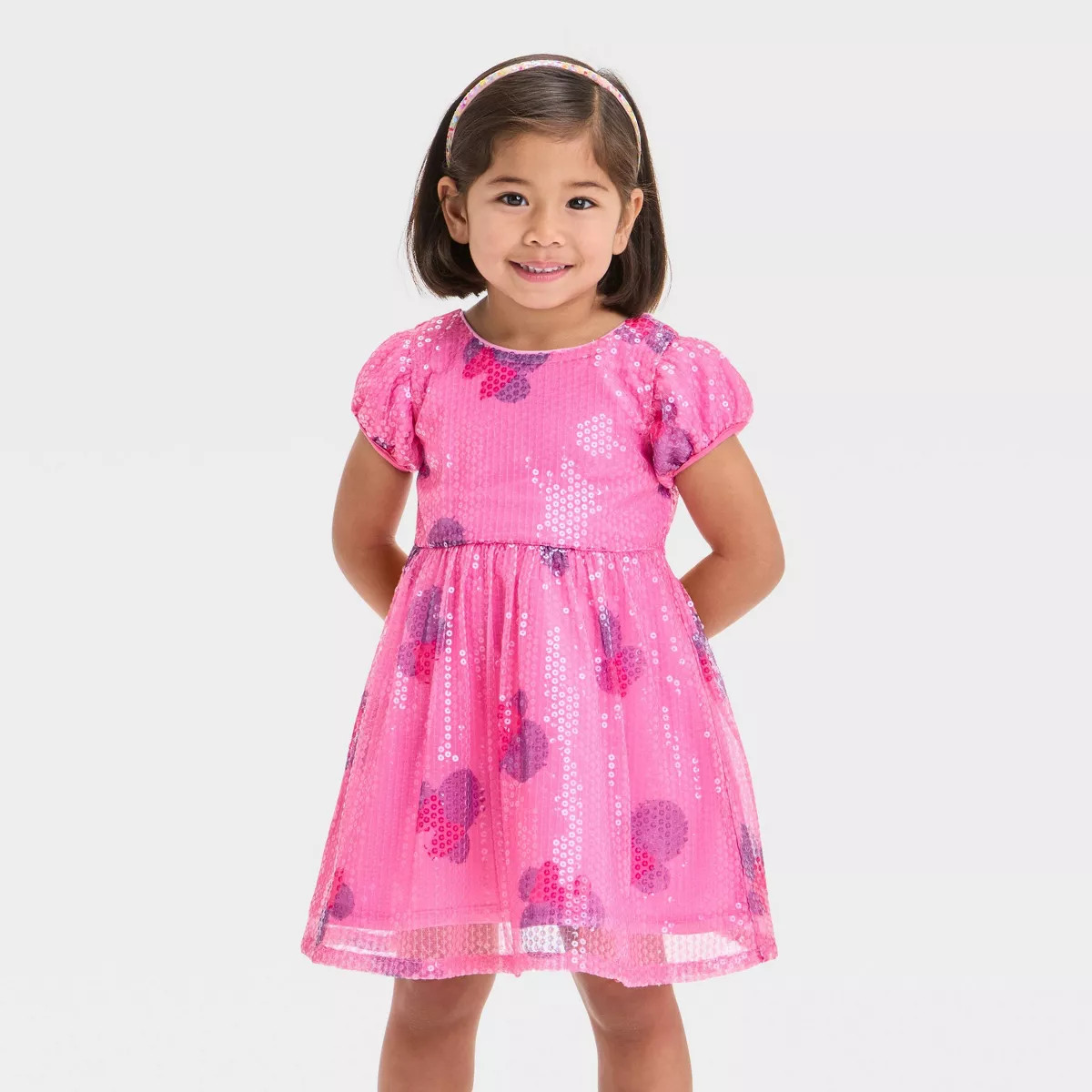 Toddler Girls' Disney Minnie Mouse A-Line Dress - Pink | Target