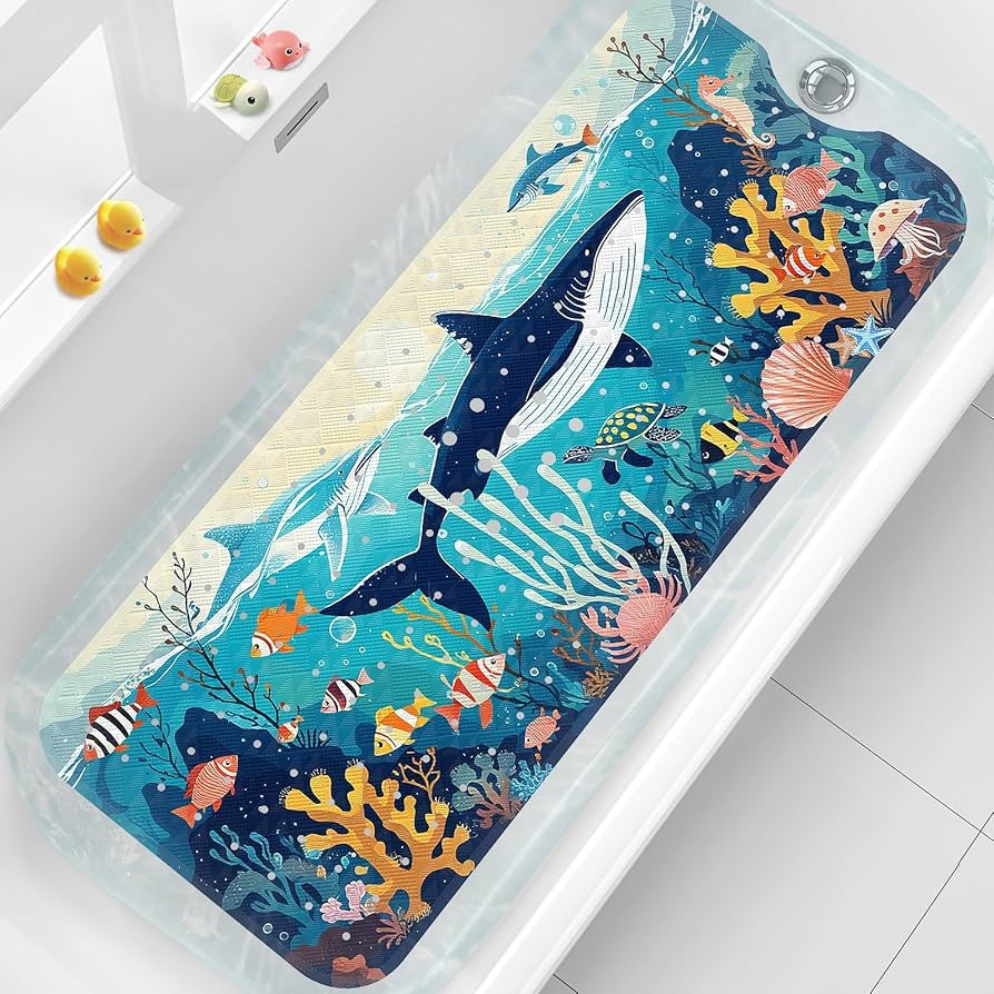 XIYUNTE Baby Bath Mat for Tub Non Slip Kids Bath Mat - 40"x16" Extra Long Bathtub Mat Non Slip Ki... | Amazon (US)