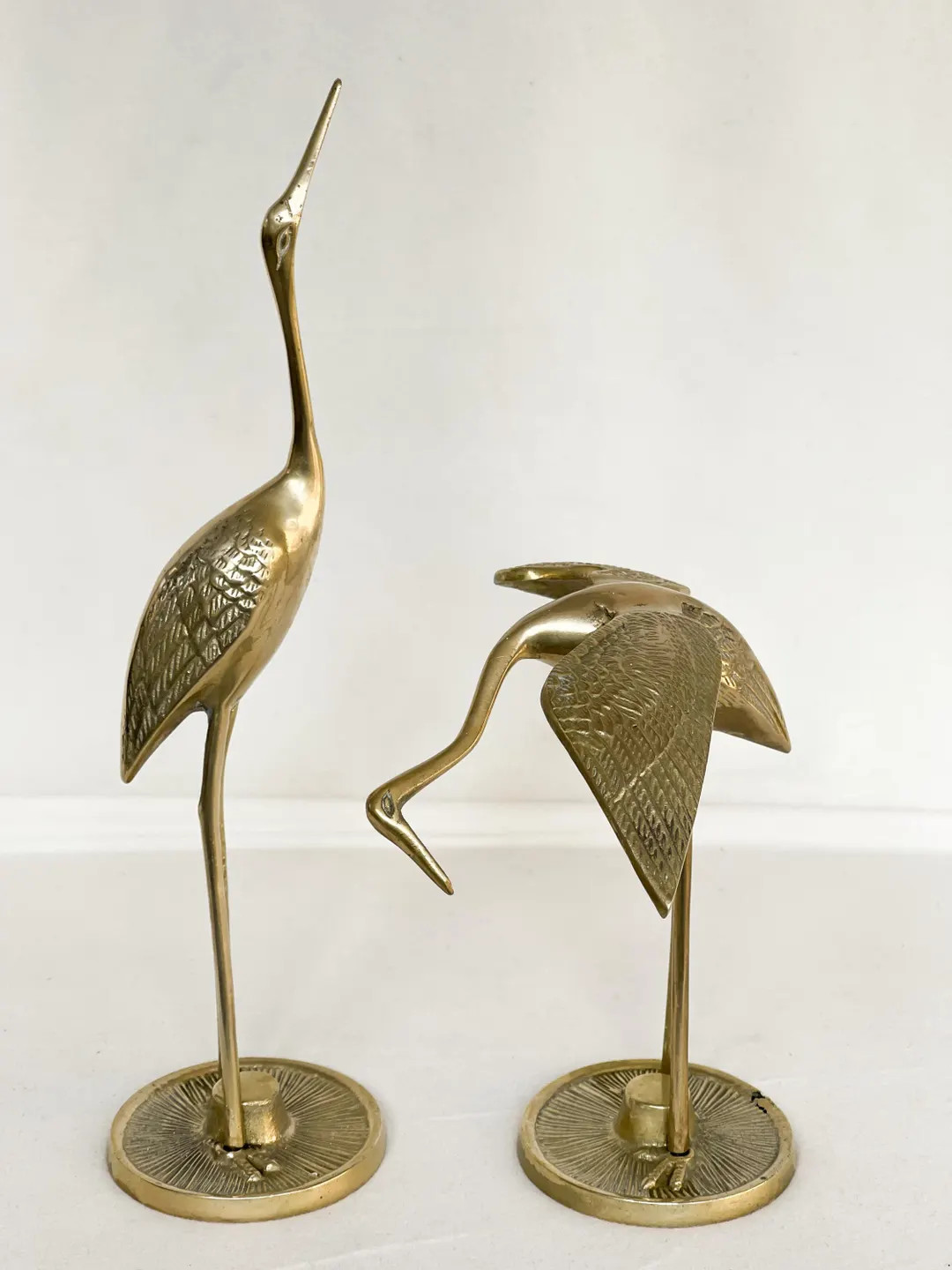 Pair of Vintage Brass Crane/stork Figurines, Birds. Shelf. Animal. - Etsy | Etsy (US)