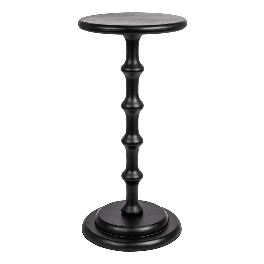 Creative Co-Op Ergo Pedestal Cocktail Side Table, Black | Amazon (US)