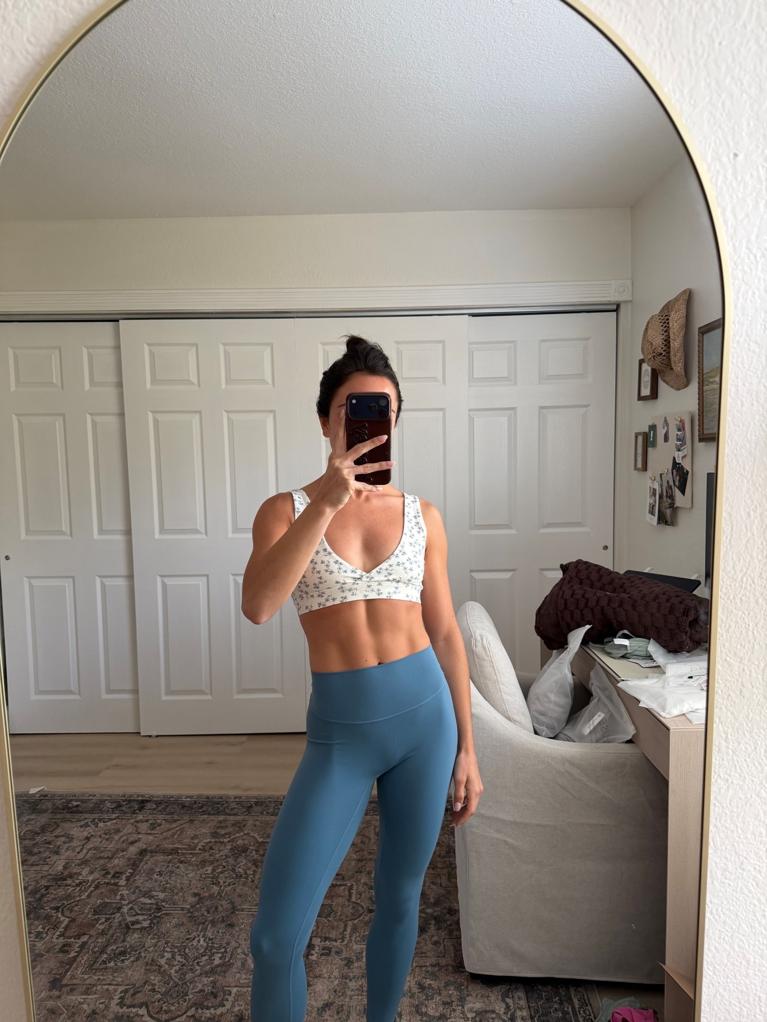 Matching workout set for Ptula in the perfect color and pattern for spring! Wearing small in both. Loved this for hot Pilates  KASEY10 for a discount! 

#LTKootd #LTKSeasonal #LTKActive