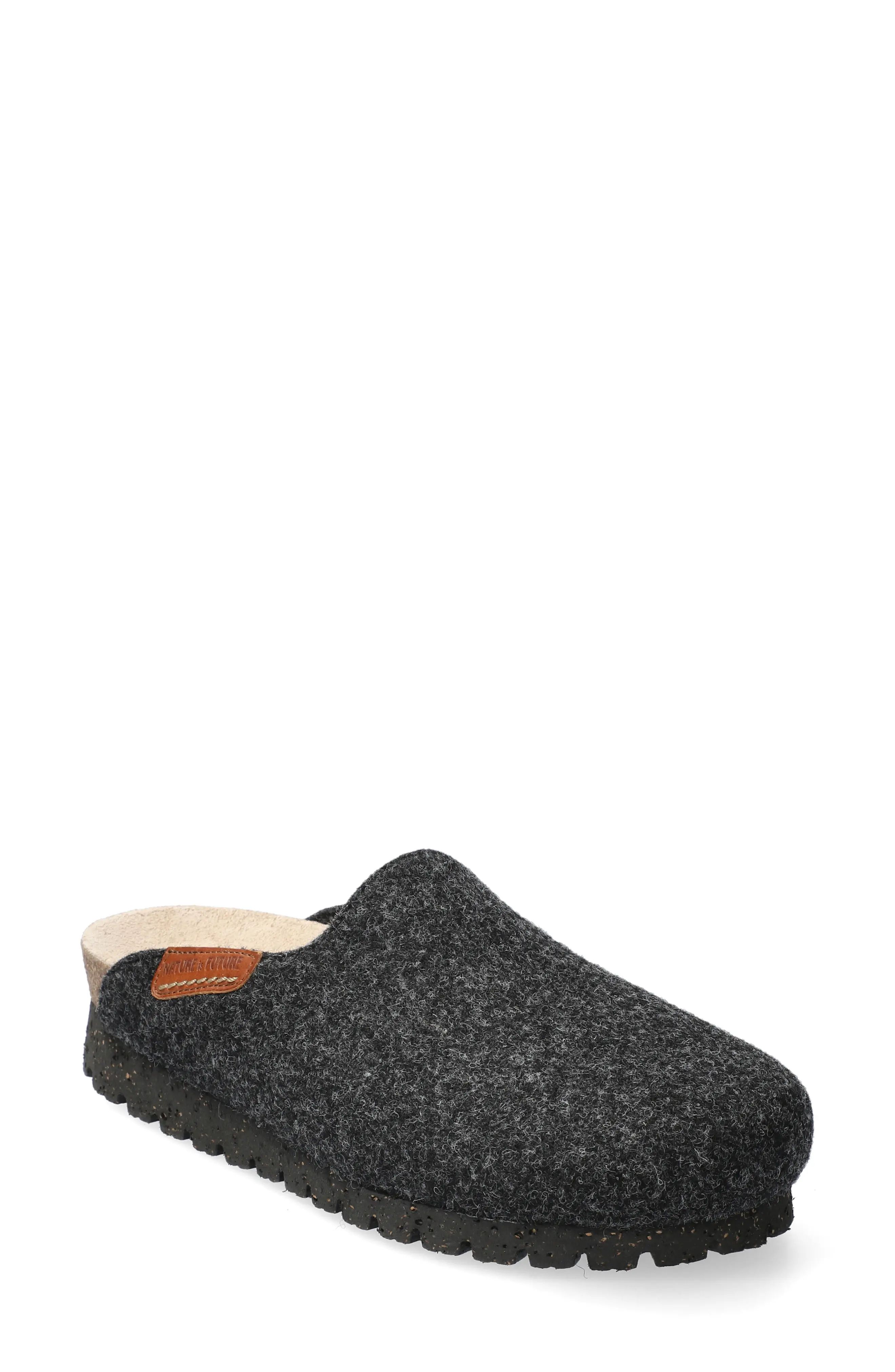 Mephisto Thea Boiled Wool Clog in Carbon Sweety Leather at Nordstrom, Size 6 | Nordstrom