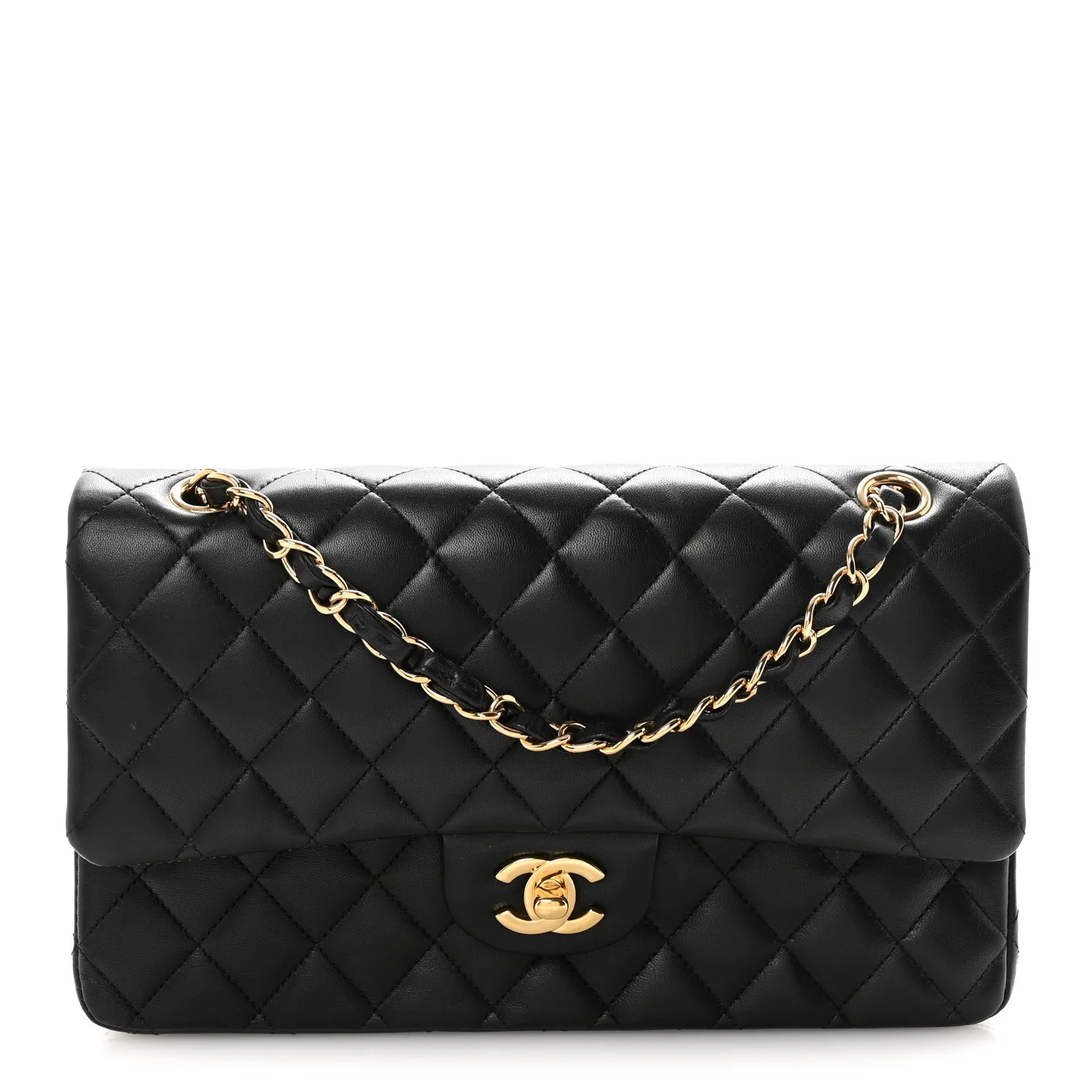 Chanel Lambskin Quilted Medium Double Flap Black 1875288 | FASHIONPHILE (US)