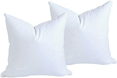 MoonRest Set of Two Down Alternative Square Pillow Insert Form%100 Cotton Blend Fabric Cover, Dec... | Amazon (US)