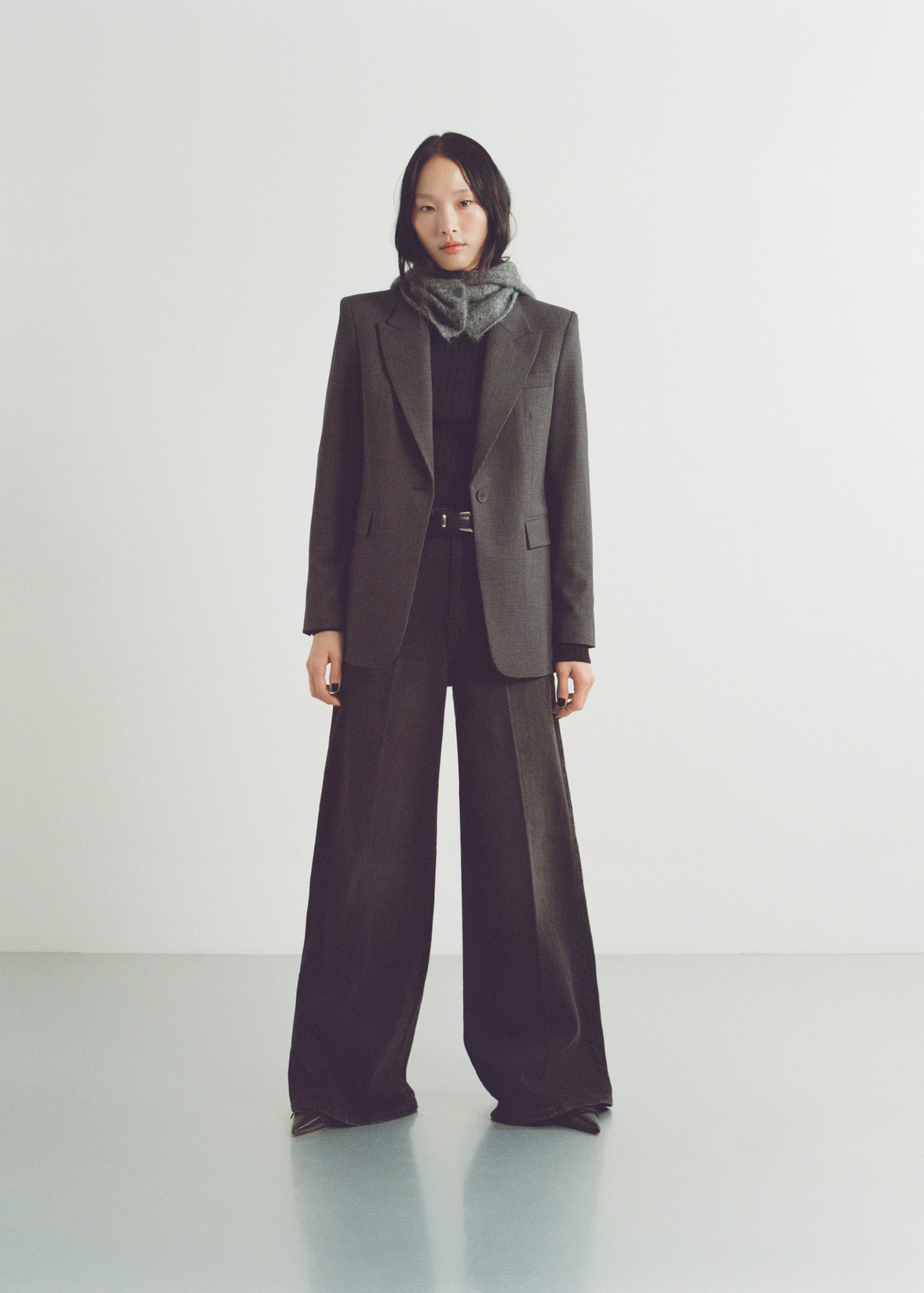 Straight-fit micro-houndstooth jacket - Women | MANGO USA | Mango (US/MX/AU)