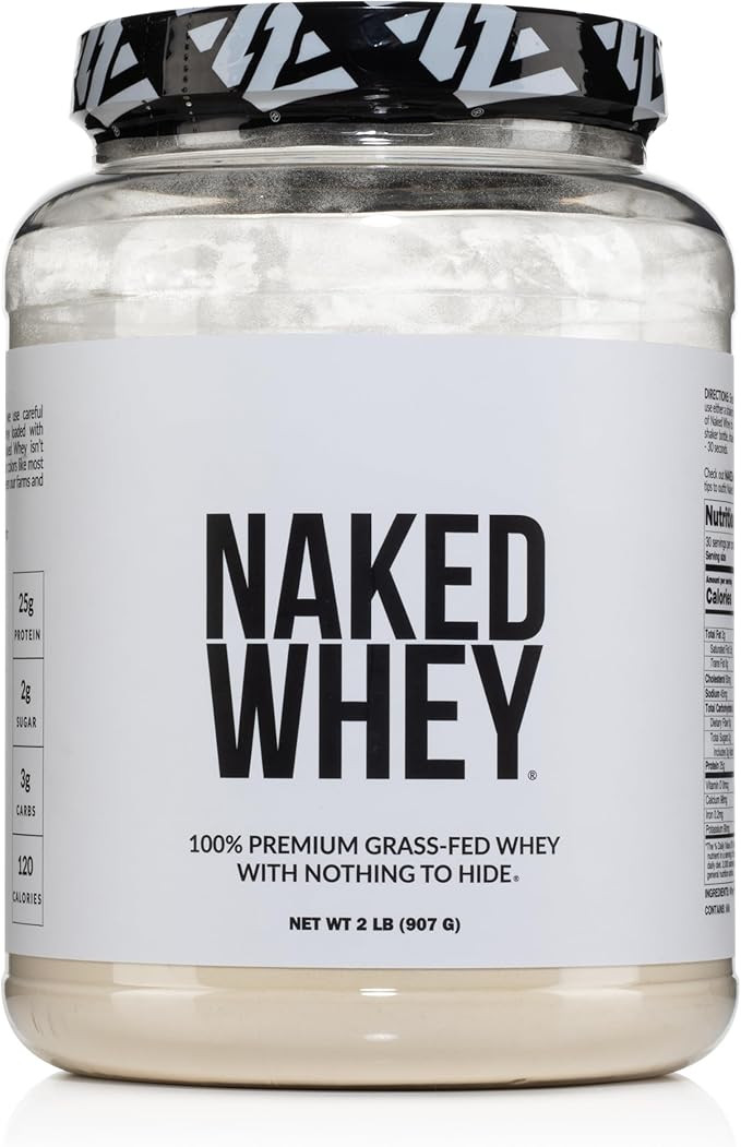 NAKED Whey 2LB 100% Grass Fed Whey Protein Powder - Only 1 Ingredient, Unflavored Whey Protein, U... | Amazon (US)