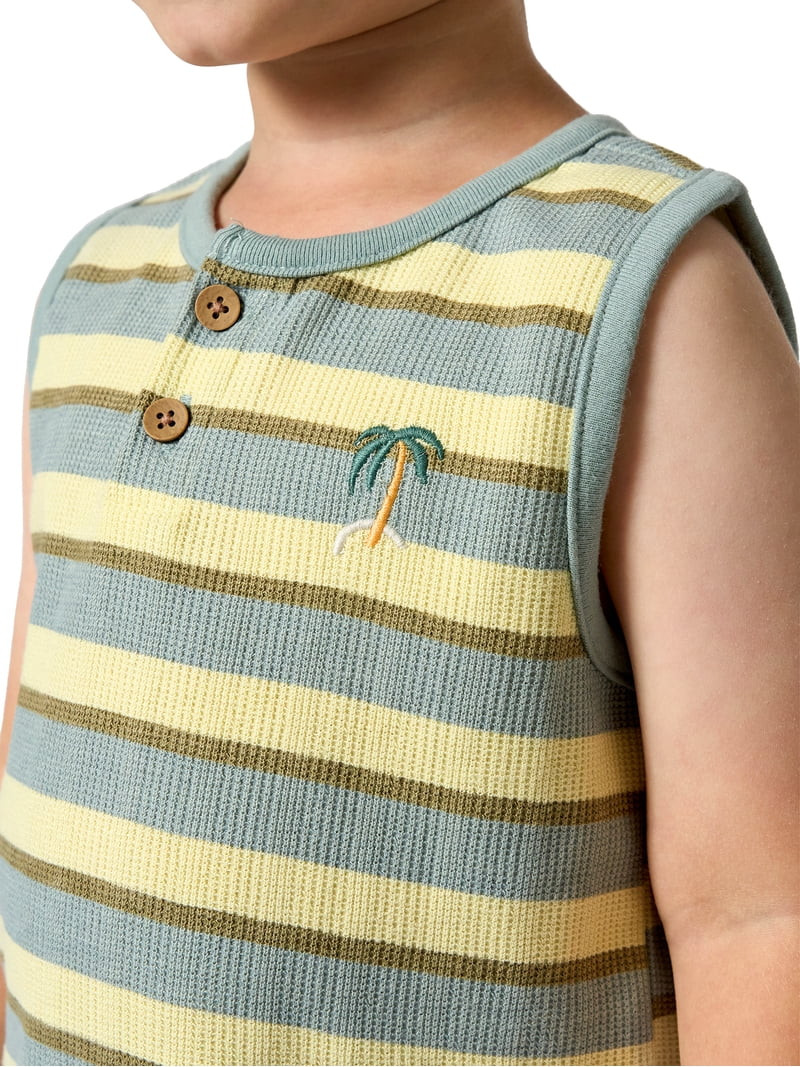 Modern Moments by Gerber Baby and Toddler Boy Organic Sleeveless Henley Top, Sizes 0/3 Months - 5... | Walmart (US)