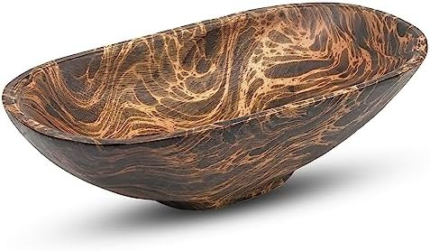 AeraVida Hand-Carved Mango Tree Wood Dark Stained Serving Dish for Fruit or Snacks | Decorative K... | Amazon (US)