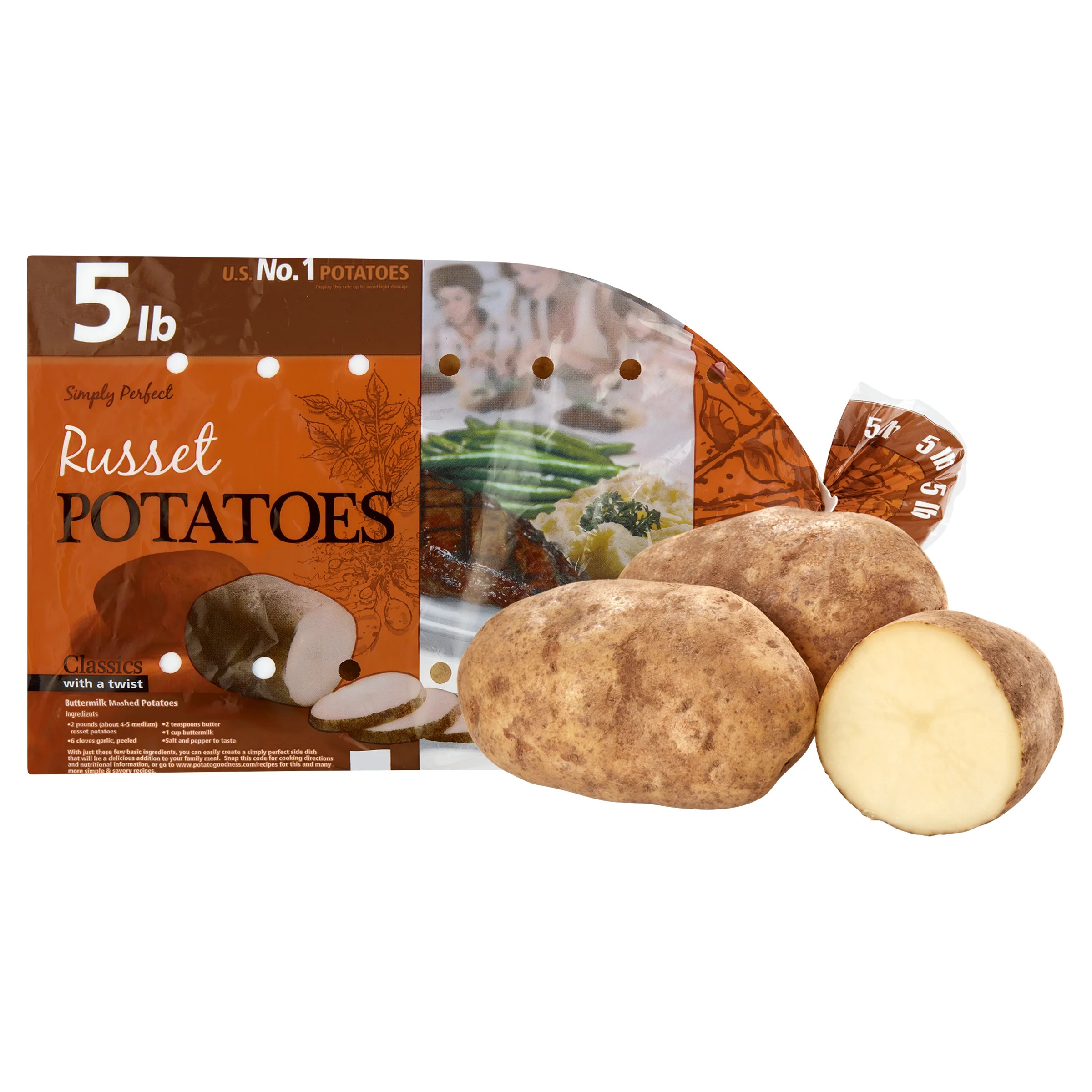 Fresh Whole Russet Potatoes , 5lb bag | Walmart (US)