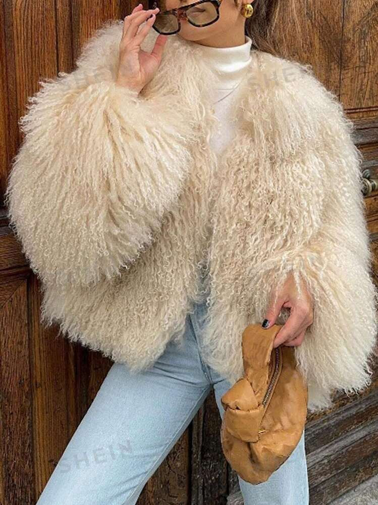 SHEIN Raffinéa Women's Fluffy Warm Jacket | SHEIN