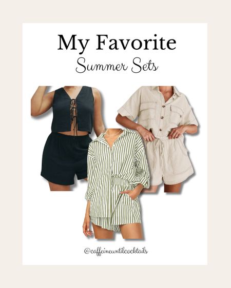 My favorite summer sets! I love an outfit that’s already put together for me, just add accessories! 

Two piece set, striped set, neutral set, loungewear, casual wear 


#LTKmidsize #LTKstyletip