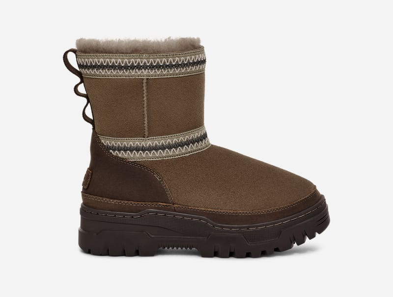 UGG® Women's Classic Mini TrailGazer Sheepskin Classic Boots in Hickory, Size 8 | UGG (US)