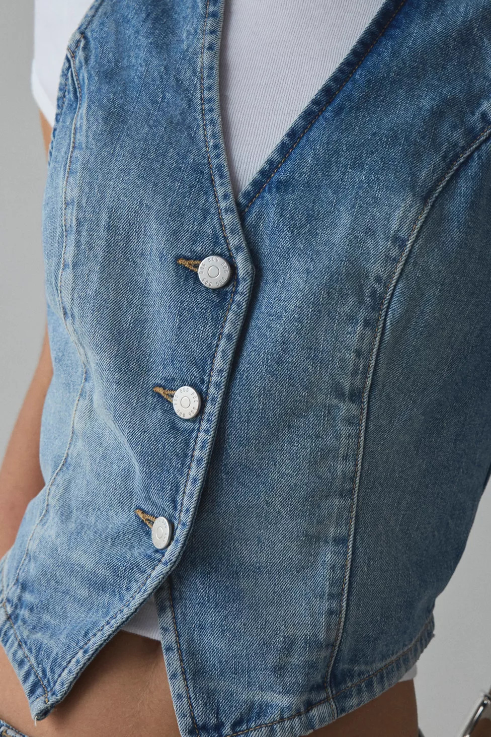 BDG Natasha Denim Button-Front Vest Top | Urban Outfitters (US and RoW)