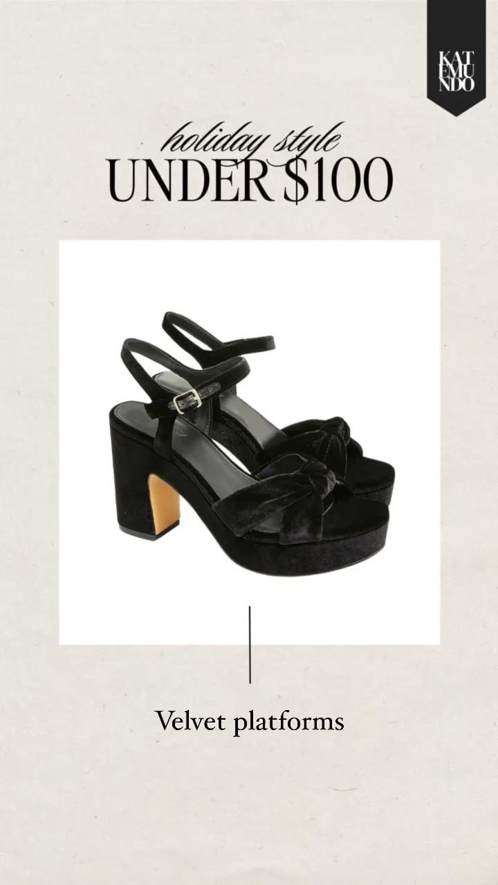 Holiday style under $100. Holiday accessories. Sparkly accessories. Rhinestone bag. Velvet platforms. Rhinestone clutch. Holiday style. Sparkly earrings. Party style. Womens holiday. Gift guide  

#LTKHoliday #LTKparties #LTKstyletip