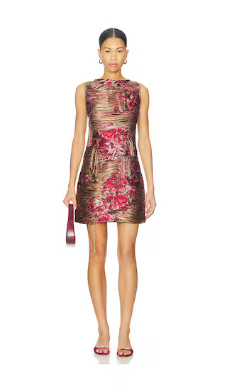 Fringed Tapestry Organza Mini Dress in Pompeian Red | Revolve Clothing (Global)