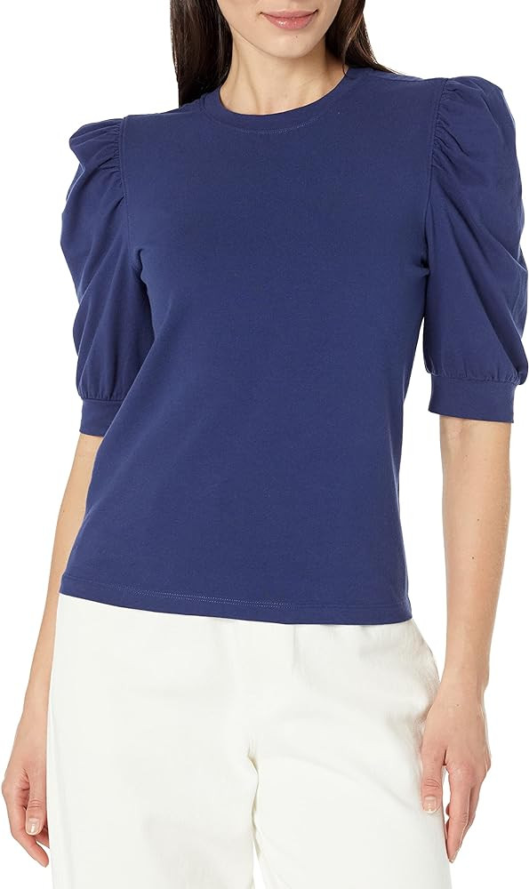 The Drop Women's Mariko Puff-Sleeve Crewneck Stretch Jersey T-Shirt | Amazon (US)