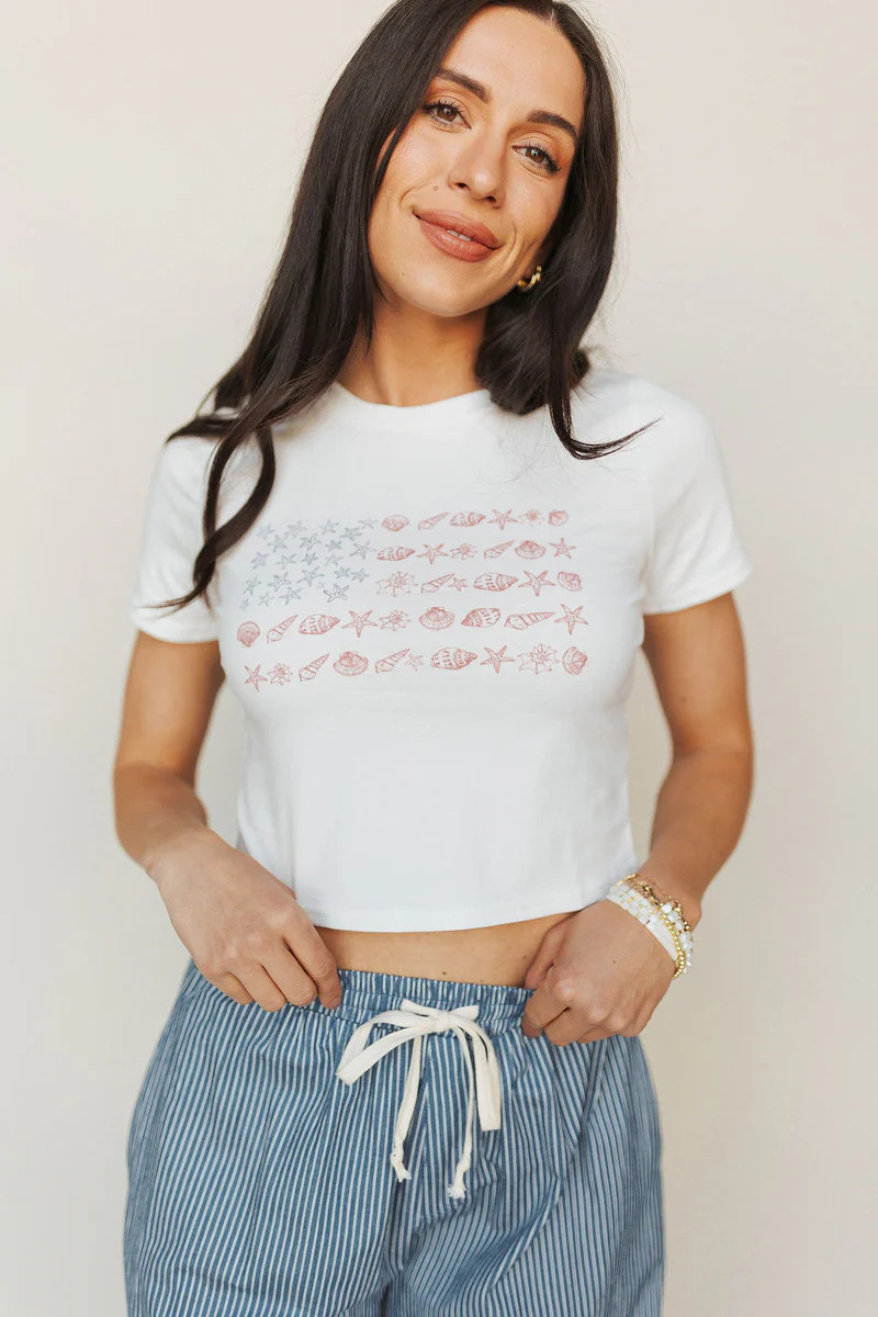 Shells & Stripes Graphic Tee | Henly