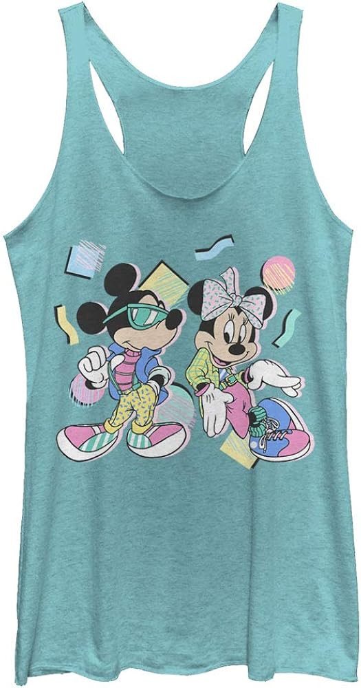 Disney Women's Characters 80s Minnie Mickey Tri-Blend Racerback Layering Tank | Amazon (US)