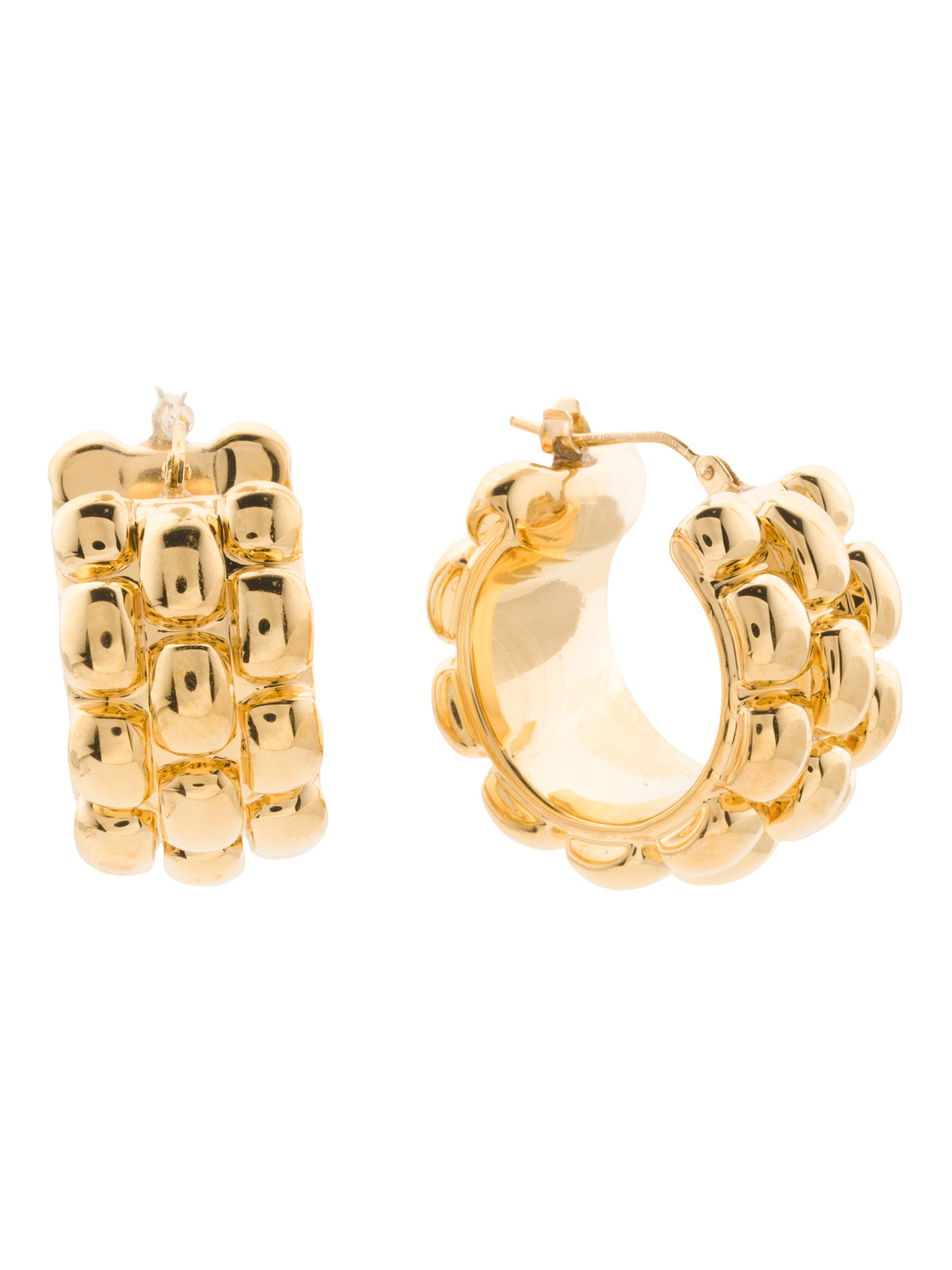 Made In Italy 14k Gold Texture 1in Hoop Earrings | TJ Maxx