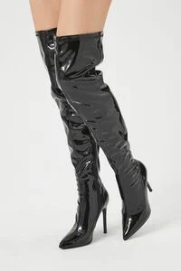 Faux Patent Leather Pointed Boots | Forever 21 | Forever 21 (US)