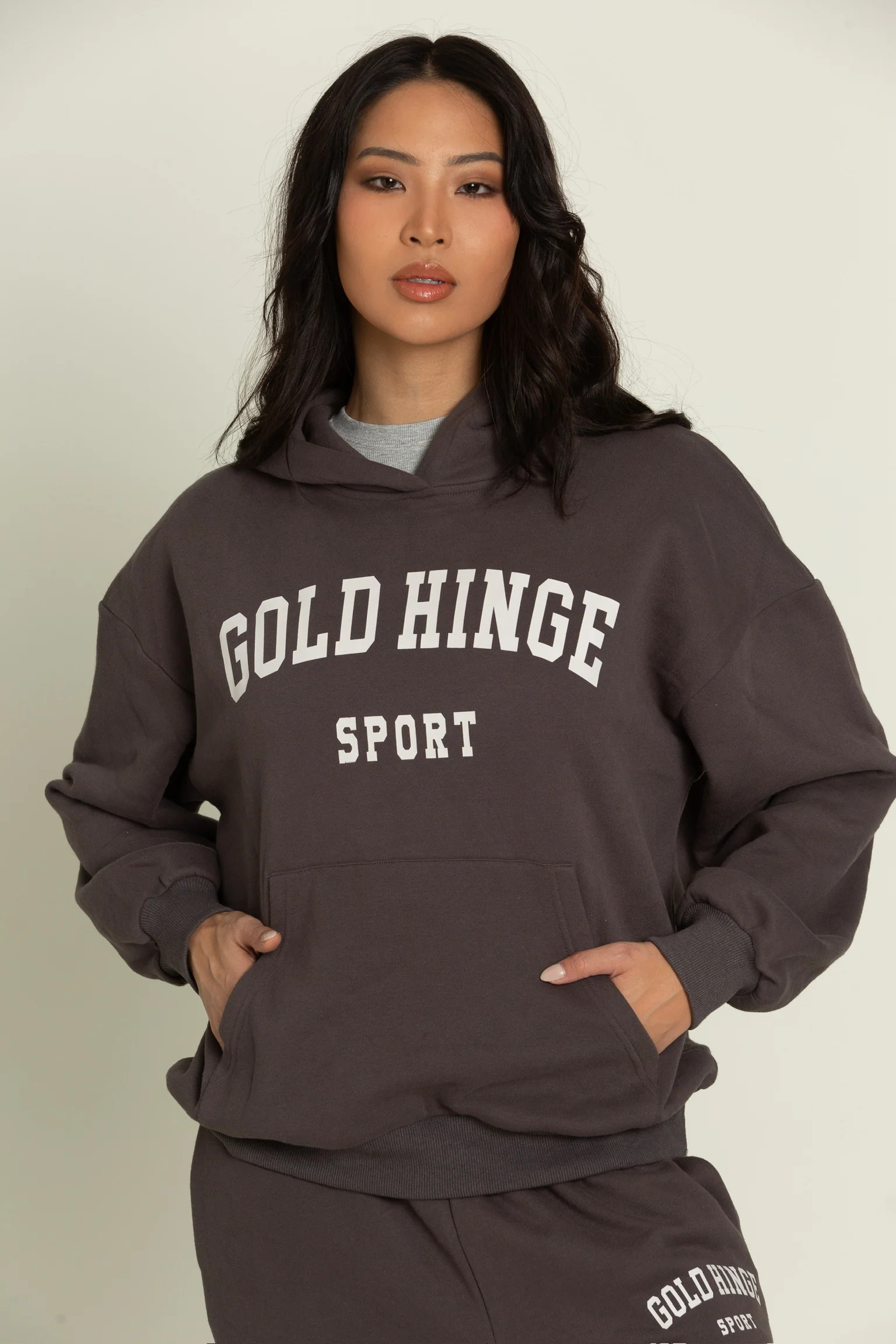 Charcoal GH Sport Hoodie Sweatshirt | Gold Hinge