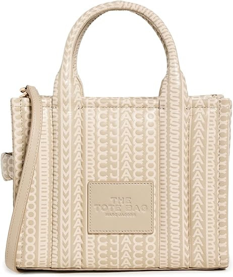 Marc Jacobs Women's The Small Tote, Khaki, Tan, Print, One Size | Amazon (US)