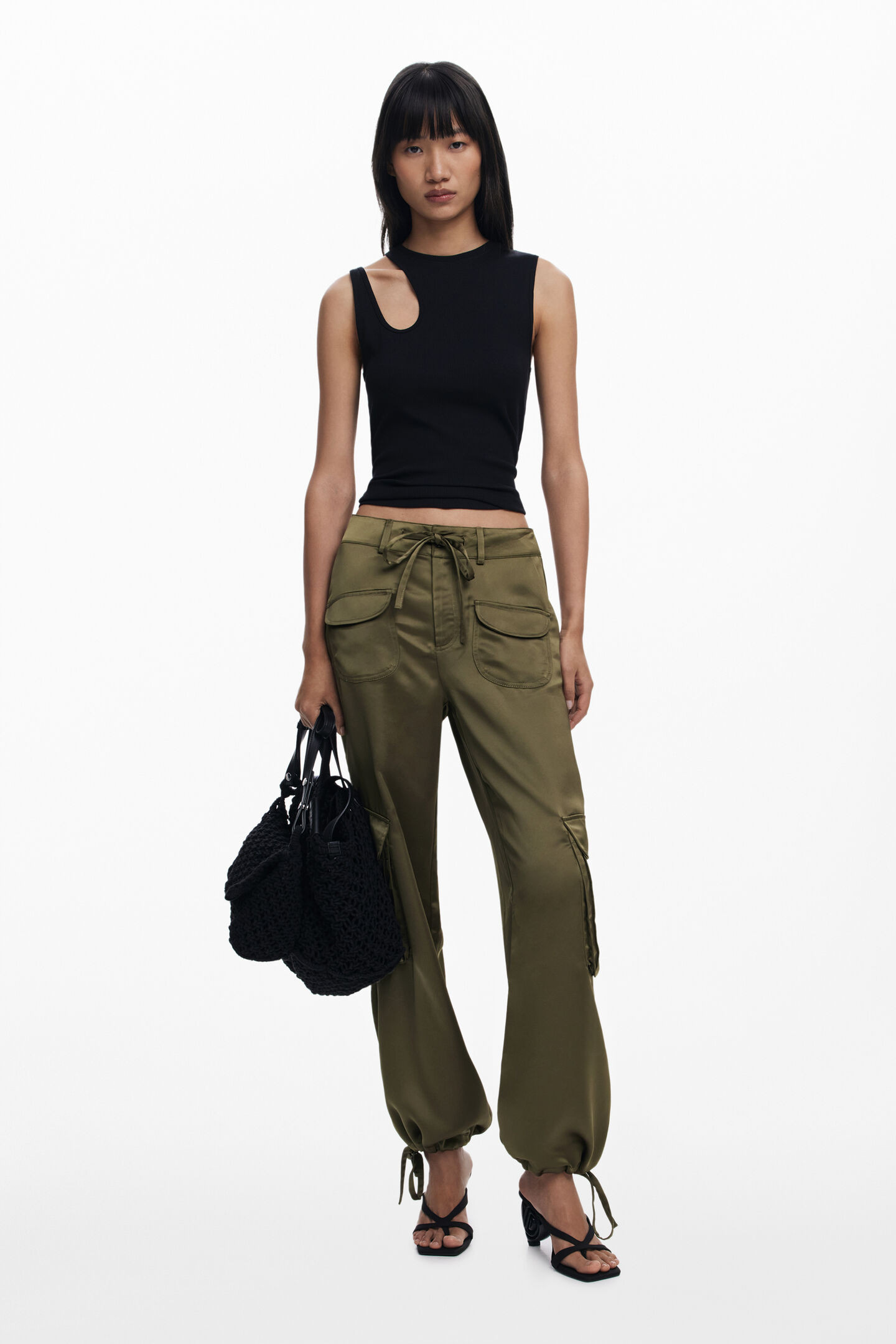 Satin cargo pants | Desigual USA,CA