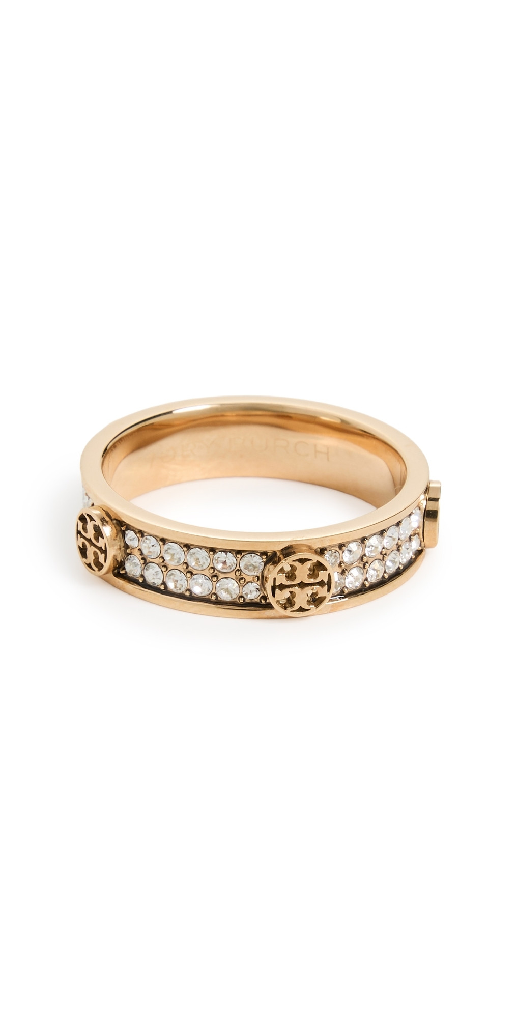 Tory Burch Icon Pave Ring Tory Gold / Crystal 7 | Shopbop