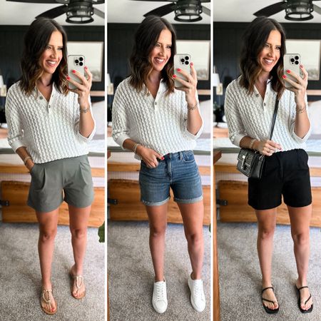 Summer Capsule Wardrobe - Open Knit Pullover 

Sweater - small tall 
Green shorts - small
Denim shorts - size down, I’m in a 25 
Black shorts - sized down to a xs 


#LTKFindsUnder50 #LTKStyleTip #LTKFindsUnder100