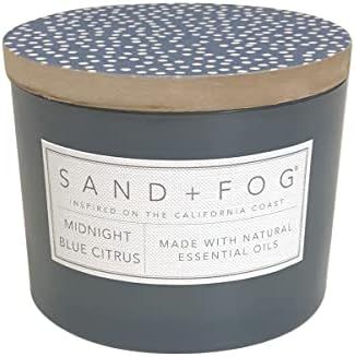 Sand + Fog Midnight Blue Citrus Scented Candles | Additional scents & Sizes | Made with Essential Oi | Amazon (US)