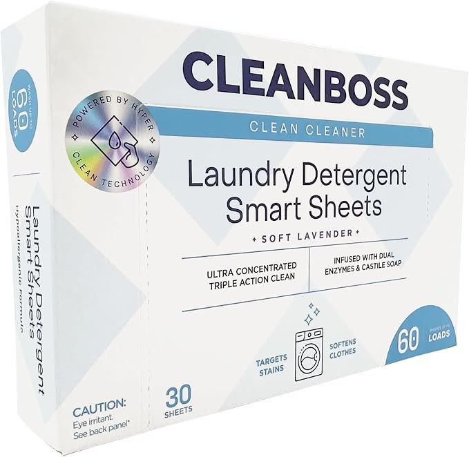 CleanBoss Laundry Detergent Smart Sheets - 30 Sheets | Amazon (US)