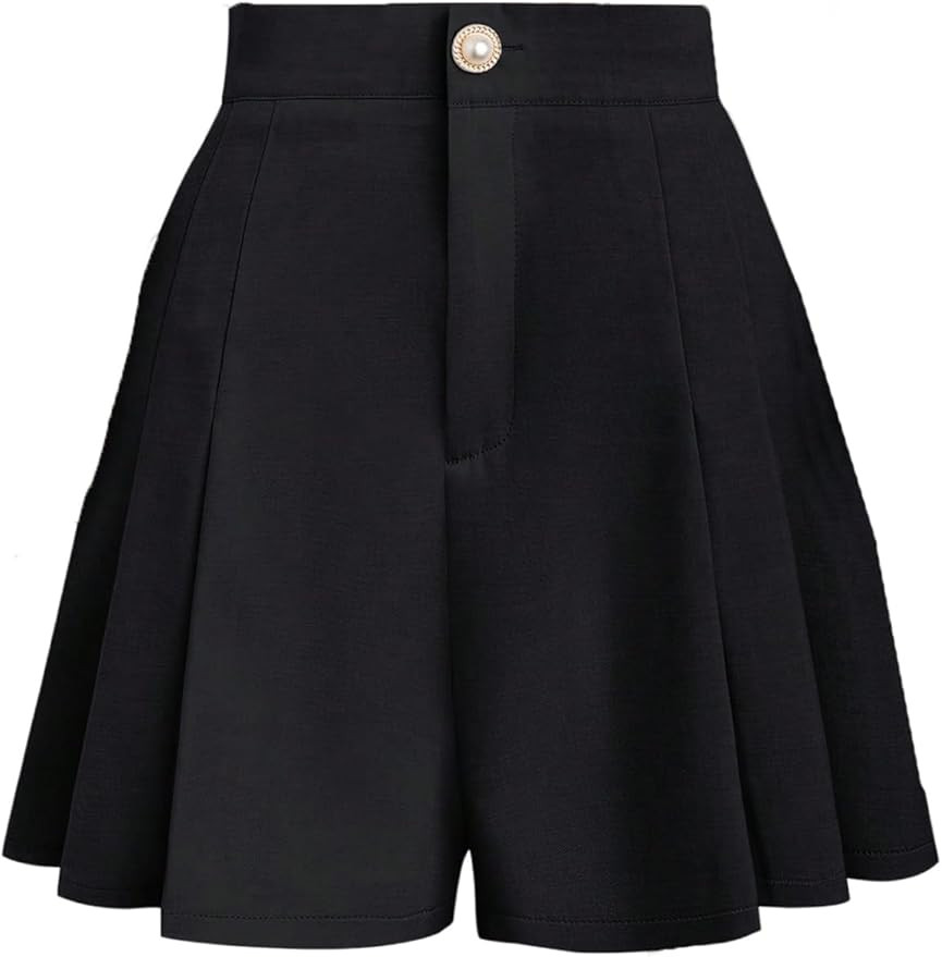 GORGLITTER Women's Pleated Dress Shorts Dressy Business Casual High Waisted Wide Leg Bermuda Work... | Amazon (US)
