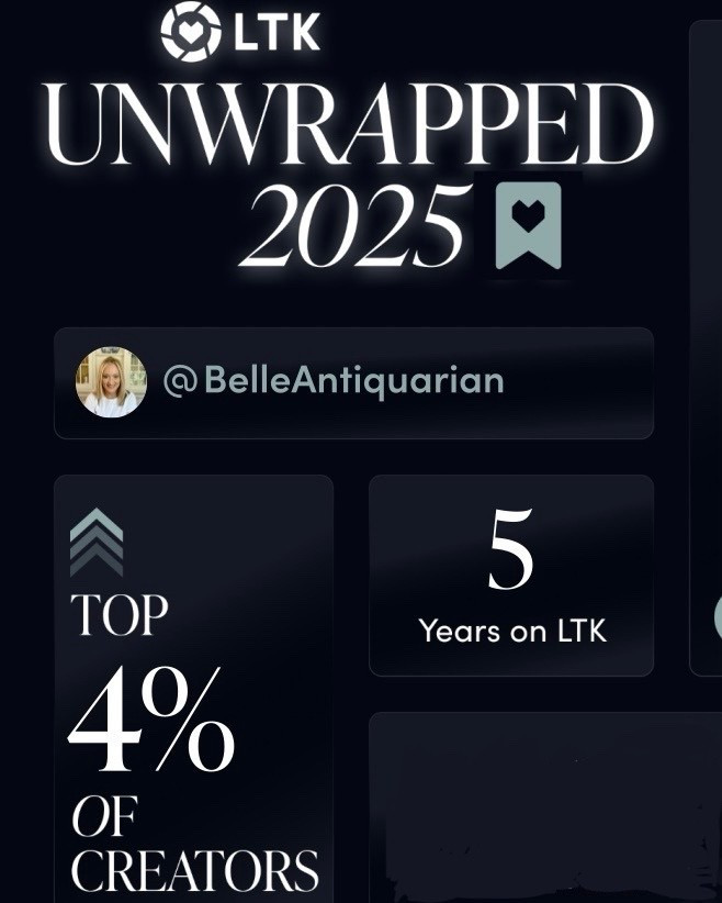 Thank you for being here and trusting me to share well made, timeless finds at affordable prices. Your support of Belle Antiquarian is felt and appreciated !