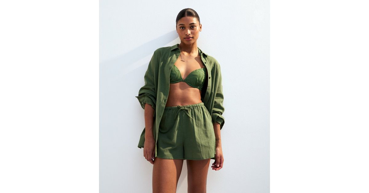 Green Textured Beach Shirt | New Look | New Look (UK)