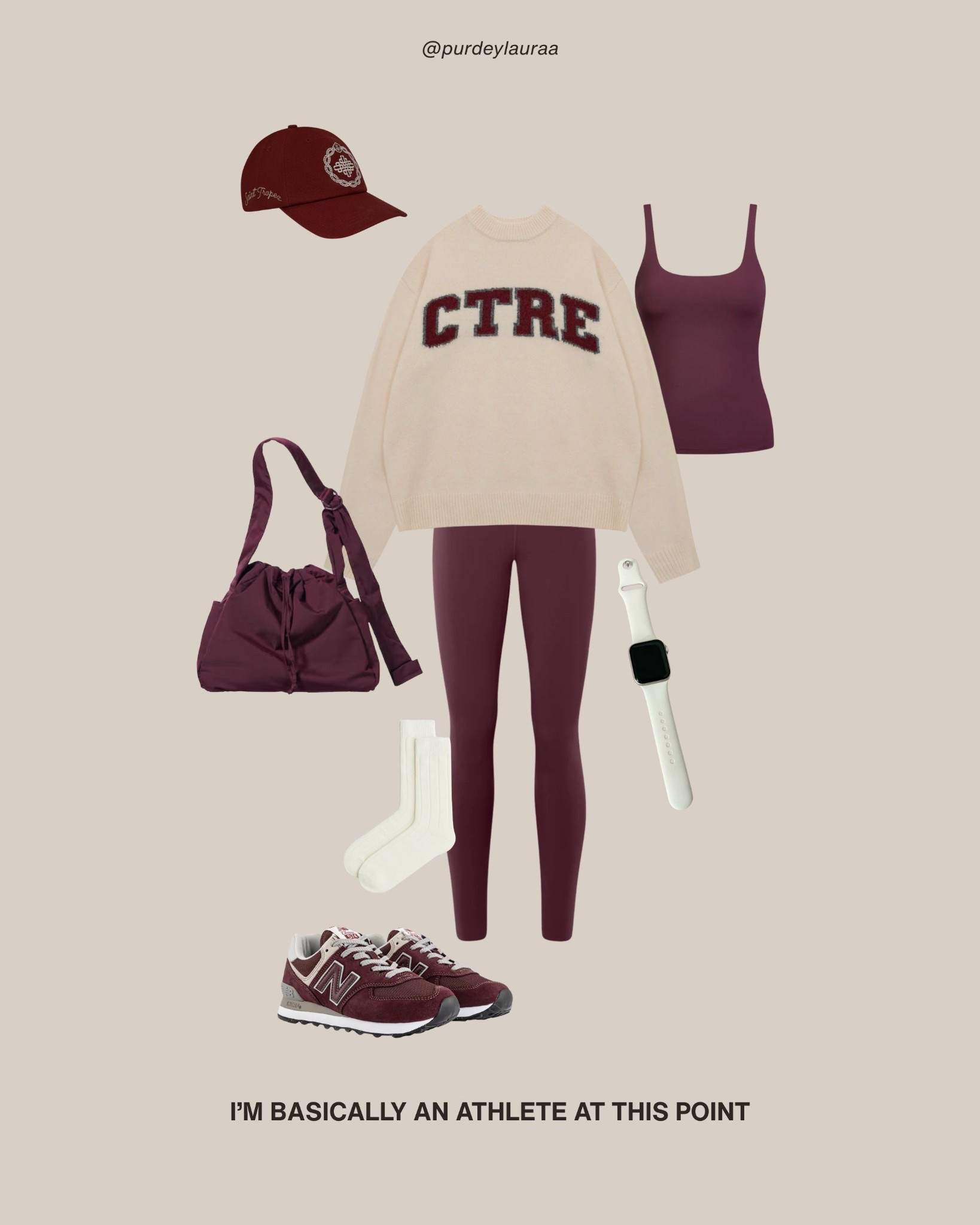 Mum outfit, mama style, mum style, SAHM outfit, soft play outfit, athleisure, burgundy leggings, burgundy outfit, comfy, cosy, oversized jumper, Couture Club, TALA, Uniqlo, New Balance, Apple

#LTKeurope #LTKuk #LTKstyletip