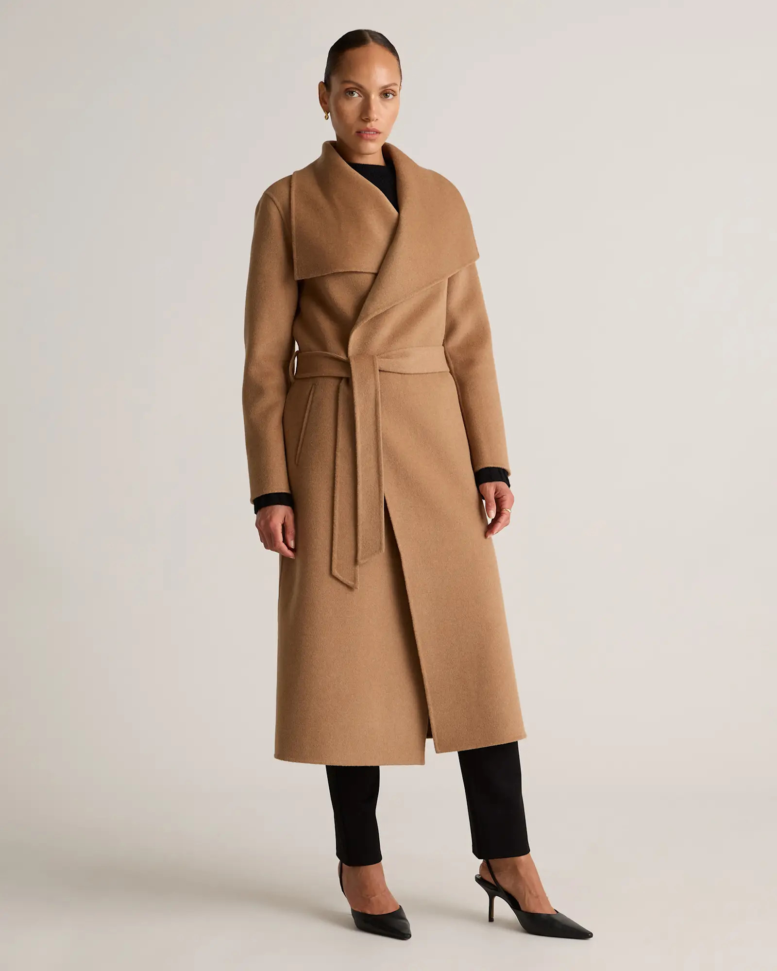 Double-Faced Merino Wool Draped Collar Wrap Coat | Quince