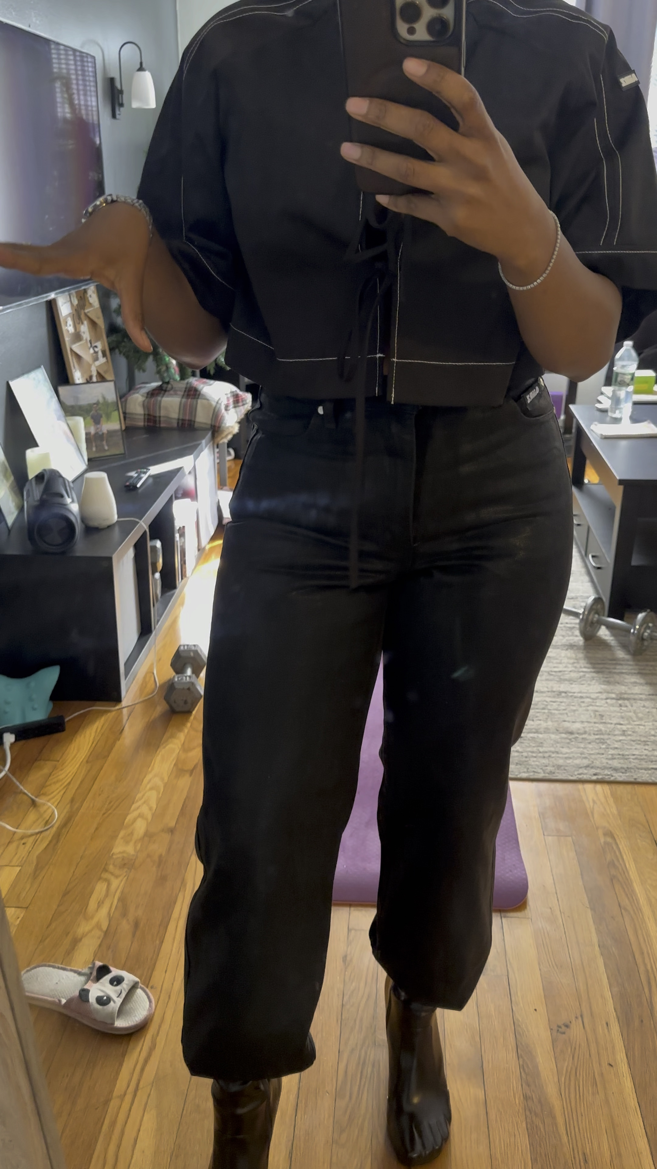 When inspiration strikes we have seize the moment  

I don’t know what I was looking at while #wfh when BAM this outfit popped into my head

Like I forgot what was in my closet

Needless to say the outfit made me feel like okay where are we goin!!! 

#mentallfashion #waxcoated #denimlook 

#LTKStyleTip #LTKMidsize #LTKFindsUnder50