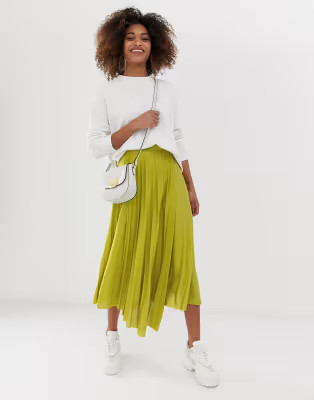 ASOS DESIGN cut about wrap pleated city maxi skirt | ASOS US