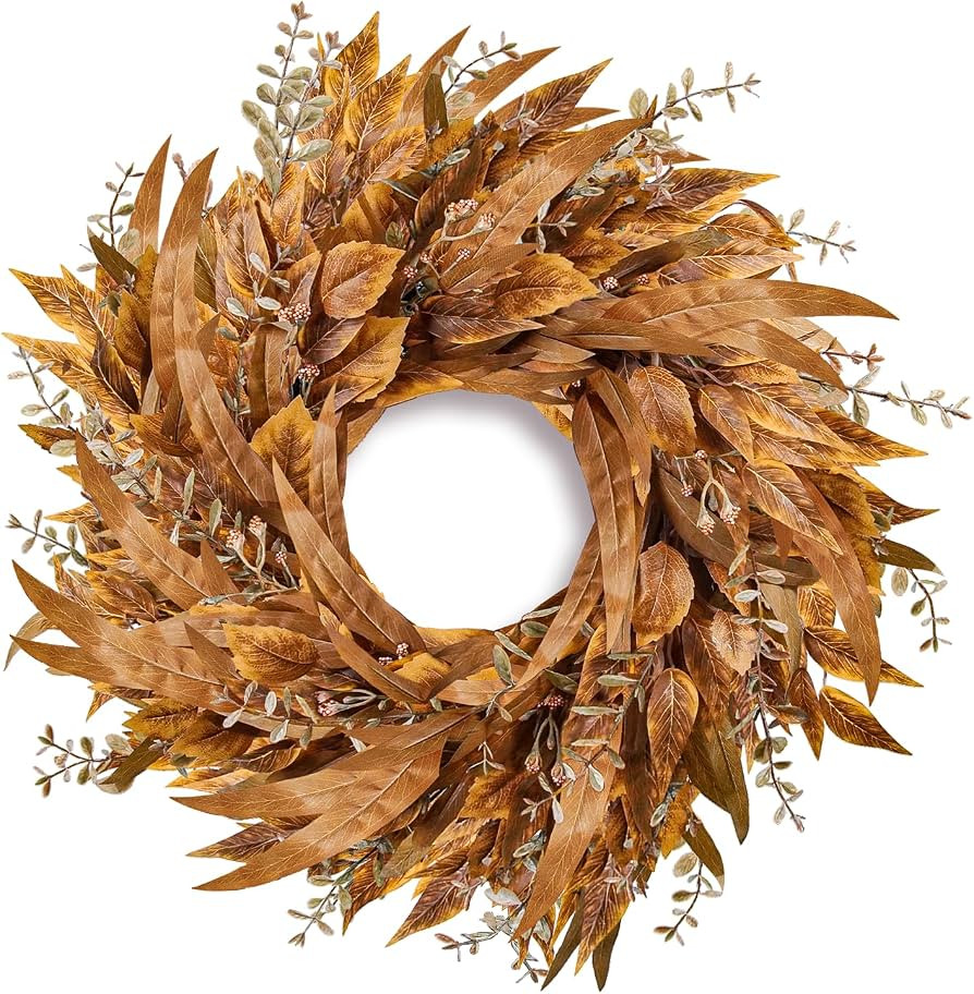 Artmag 24" Fall Eucalyptus Wreath for Front Door, Large Artificial Autumn Wreath for Thanksgiving... | Amazon (US)