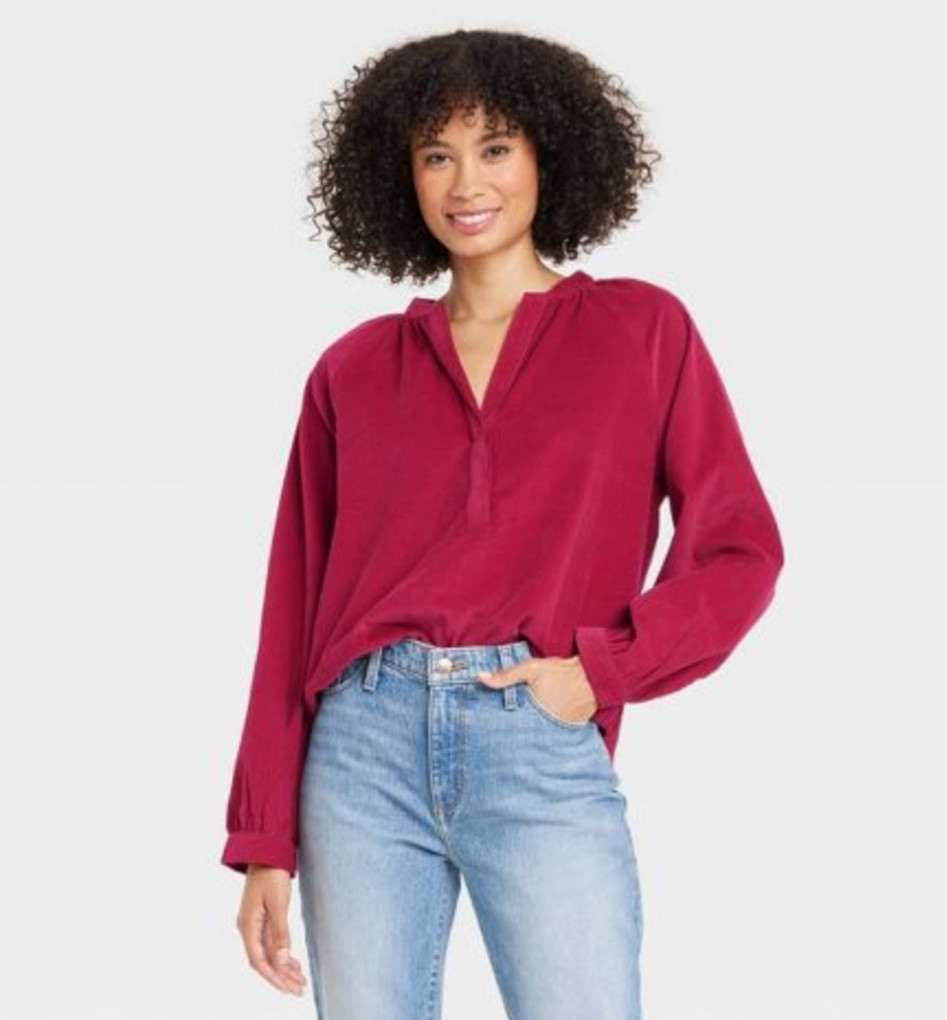 🎯Perfect and softest Fall corduroy shirt. This one will go into the holidays and has a pretty green or white option, along with a black floral print. I sized down and love the full sleeve and length on this one. SO SOFT AND COMFY! 

#LTKworkwear #LTKSeasonal #LTKunder50