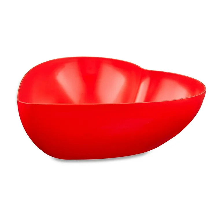 Large Heart Bowl, Way to Celebrate, Plastic, Red Color | Walmart (US)